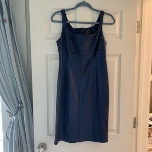 Metallic Navy Leather Dress